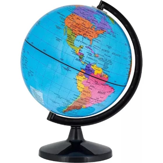 globo terraqueo base 14.2cm Plastico Giratorio Genérica