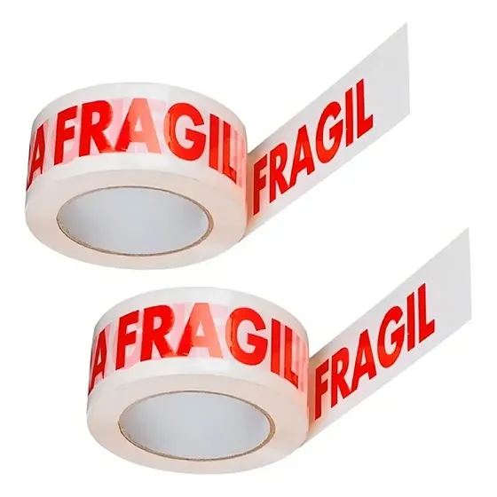 Pack 2 Huincha Fragil Embalaje Cinta Embalaje Fragil 250mts X4.5cm