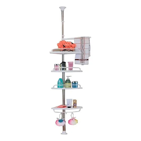 Organizador Esquinero Ducha Baño de 4 Niveles Multifuncional Color Blanco