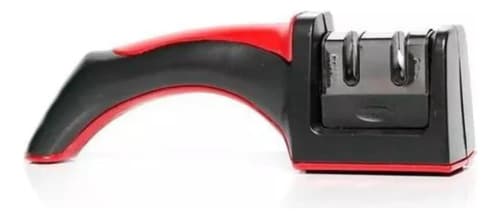 Afilador De Cuchillos Manual Mango Ergonómico Rojo
