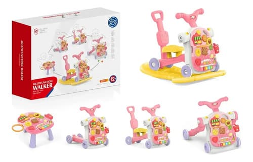 Andador Caminador Para Bebes 5 En 1 Multifuncional Rosa