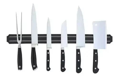 Barra Magnética Imán Cuchillos Cocina Herramientas 33cm Negro