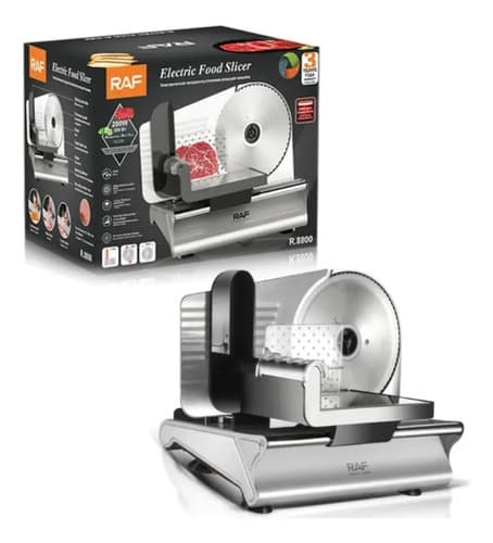 Cortadora Rebanadora Carne Fiambre Eléctrica Raf 8800 Plateado