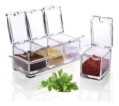 Especieros Frascos Cristal Condimentos Organizador Hogar Transparente