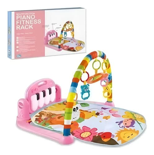 Gimnasio Para Bebes Alfombra Piano Con Sonido Rosado