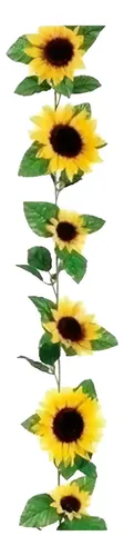 Girasol Amarillo Guirnalda Artificial De 2mts Decoración Amarillo