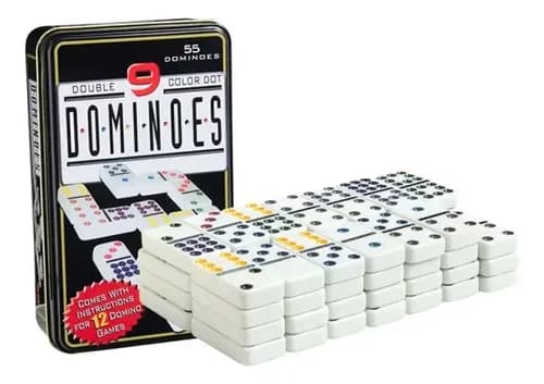Juego Dominó Chancho 9 Caja Metálica 55 Piezas / Tcenter