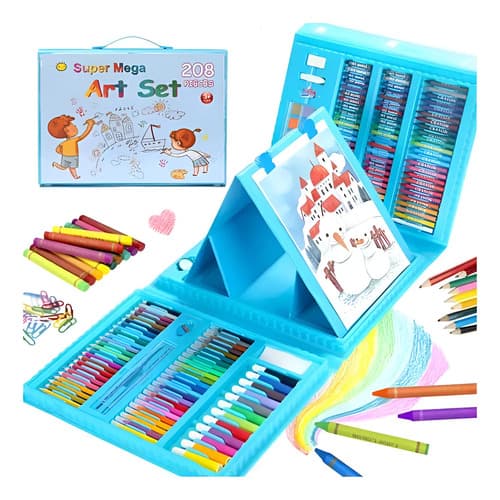 Kit De Dibujo Para Niños 208 Piezas De Colores Arte Diseño