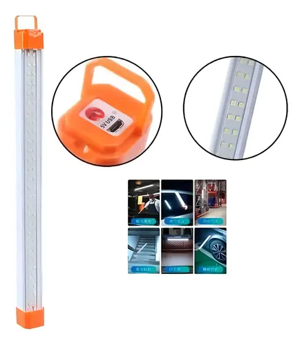 Lampara Barra Emergencia Luz Recargable 17 Cm Blanco