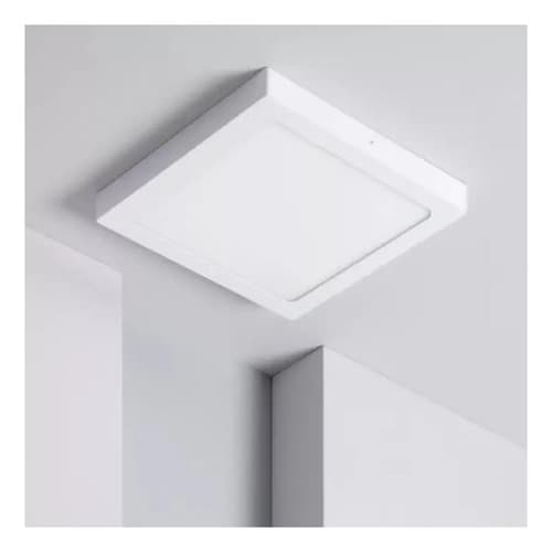 Lampara Led Plafon Sobreponer Cuadrado Blanco 18w Blanco