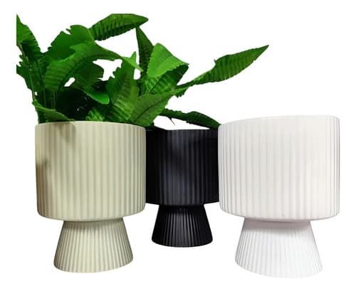 Macetero Moderno De Cerámica 17cm Decoración Varios