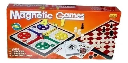 Magnetic Games Juego De Mesa Magnético 4 En 1 Ludo Damas Aje