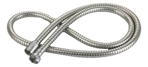 Manguera Flexible Ducha 2 M Acero Inoxidable Con Soporte Plateado