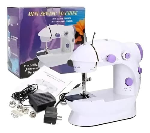Máquina De Coser Portátil 2 Velocidades Blanco