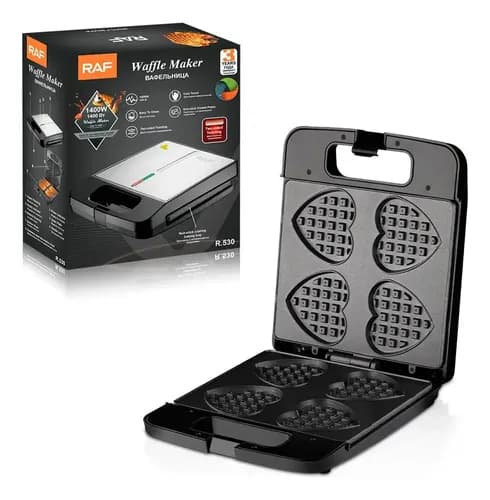 Máquina De Waffles En Forma De Corazones 1400w Plateado