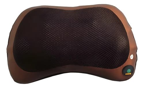 Masajeador Térmico Almohada Cojin Antiestres Lumbar Cuello Marrón