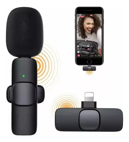 Micrófono Lavalier Inalámbrico Irm K8 Tipo C Para Pc Y Celular Negro
