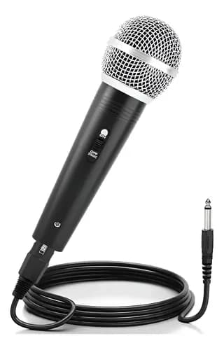 Micrófono Vocal Dinámico Profesional Karaoke Con Cable Irm Negro