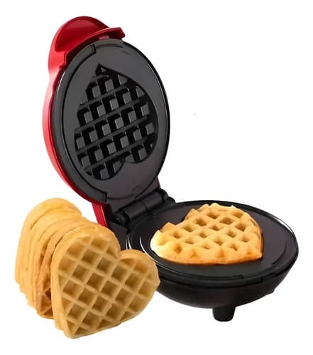 Mini Waflera De Corazón Maquina Para Mini Wafles Rojo