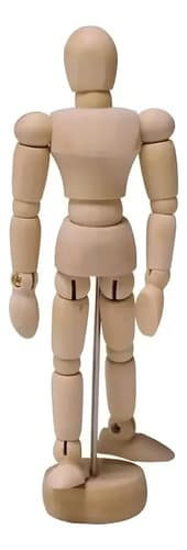 Modelo Maniquí De Madera Articulado Con Pedestal 40 Cm