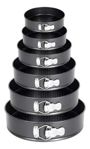 Molde Redondo De Metal Antiadherente Para 6 Tortas Pack Gris Oscuro De 63.5