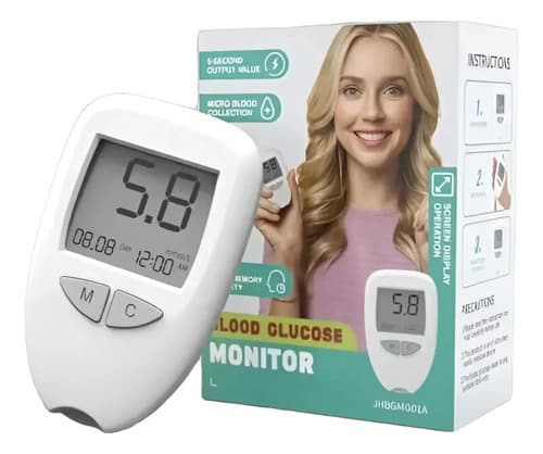 Monitor De Glucosa Examinador De Glucosa Glucómetro Blanco