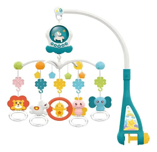 Móvil Musical Para Bebes Colorido Música Y Luz Azul