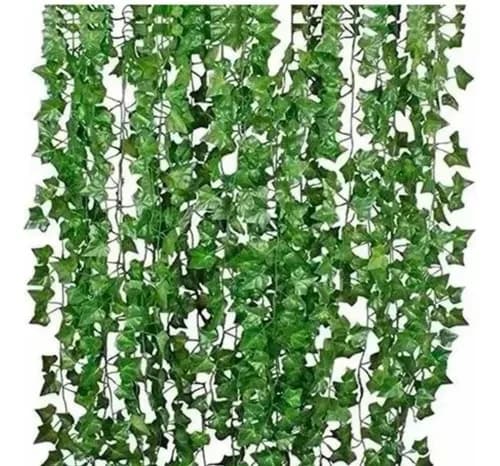 Pack 12 Planta Artificial Enredadera Tiras 210cm Decoración Verde