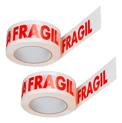 Pack 2 Huincha Fragil Embalaje Cinta Embalaje Fragil 250mts X4.5cm Blanco