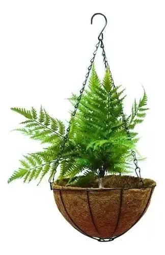 Pack 4 Macetero Para Plantas Colgante De Fibra Coco Marrón