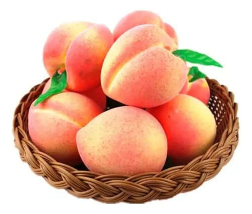 Pack 5 Duraznos Damascos Artificiales Fruta Sintética Deco Durazno