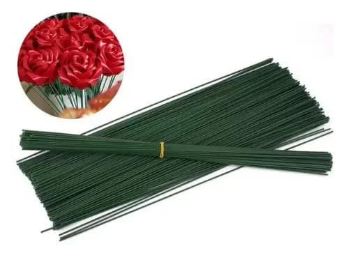 Pack 50 Tallos Sin Hojas Para Flores Artificiales Bricolage Verde