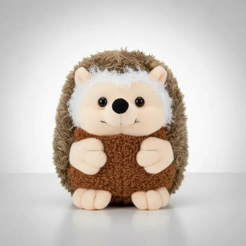 Peluche De Erizo Peludo 20 Cm Animales Kawaii Marrón