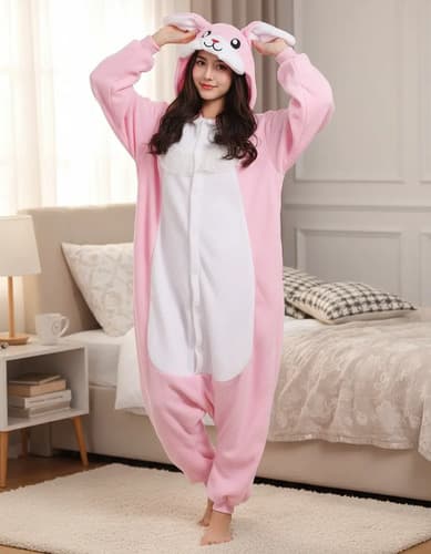 Pijama Disfraz Polar Para Adultos Diseño De Conejo