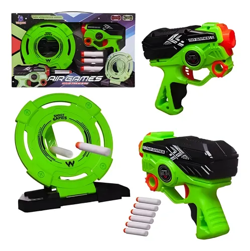 Pistola Lanza Dardos Con Blanco Juguete Para Niños Verde