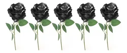 Rosas Artificiales Realistas Set 5 Varas Individuales Negras Negro