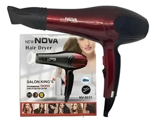 Secador Cabello Profesional Nova Nv9031 5000w Hairdryer Rojo