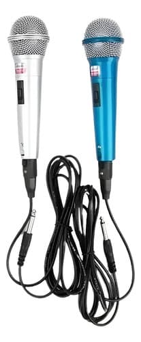 Set 2 Micrófonos Profesional Karaoke Con Cable Varios
