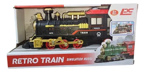 Tren Clásico Retro Train Con Vapor Luz Y Sonido A Pilas